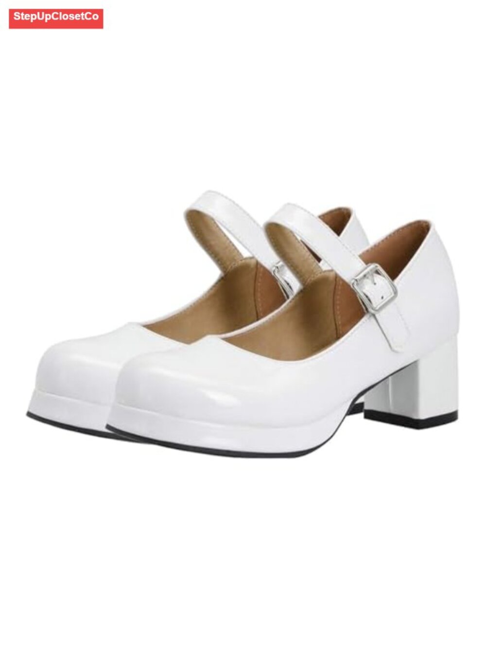 Patent Leather Lolita Mary Jane Platform Chunky Heel Pumps